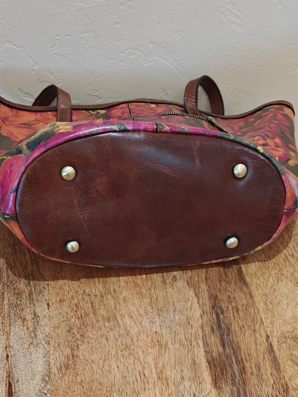Patricia Nash Vibrant Floral Tote with Brown Trim - Picture 4 of 9